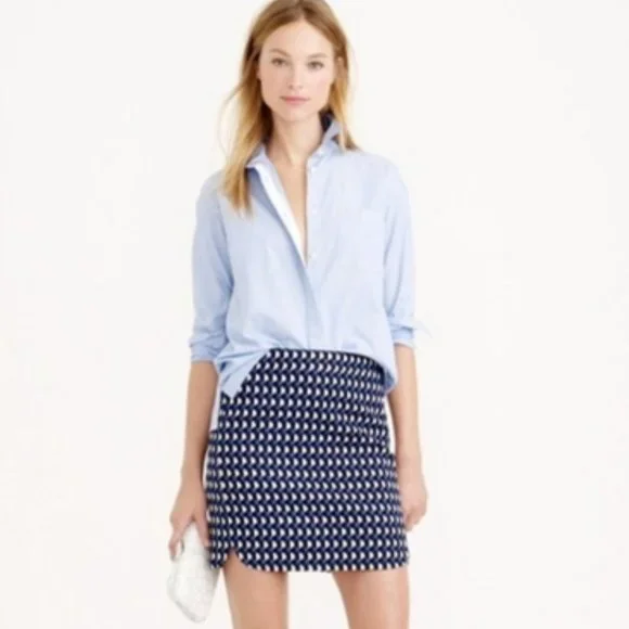 J. Crew Jet Set Geo Mini Skirt in Vibrant Blue - Picture 1 of 4